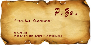Proska Zsombor névjegykártya